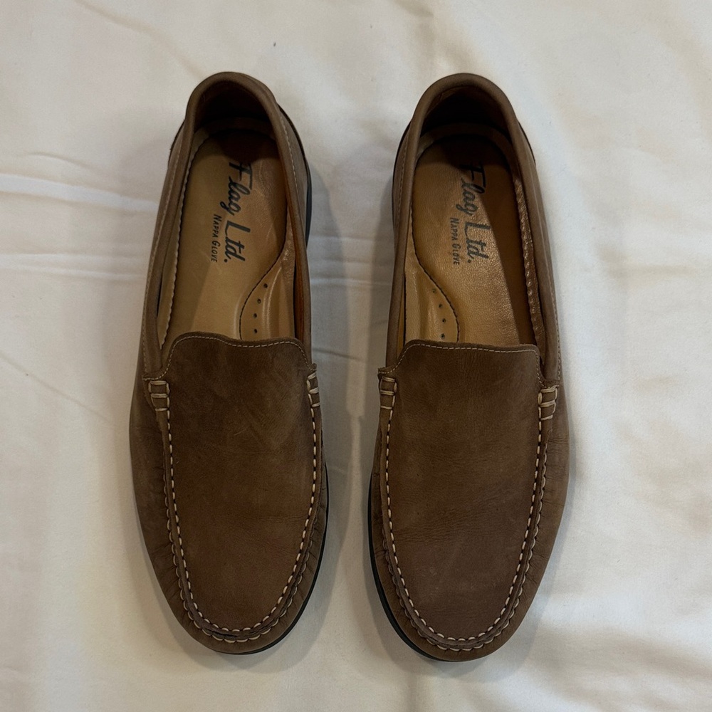 Flag Ltd Men's Brown Leather Loafers